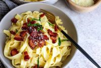 Creamy Carbonara with Crispy Pancetta