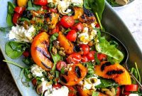 Golden Grilled Peach and Creamy Burrata Salad