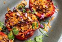 Plant-Powered Buffalo Stuffed Peppers