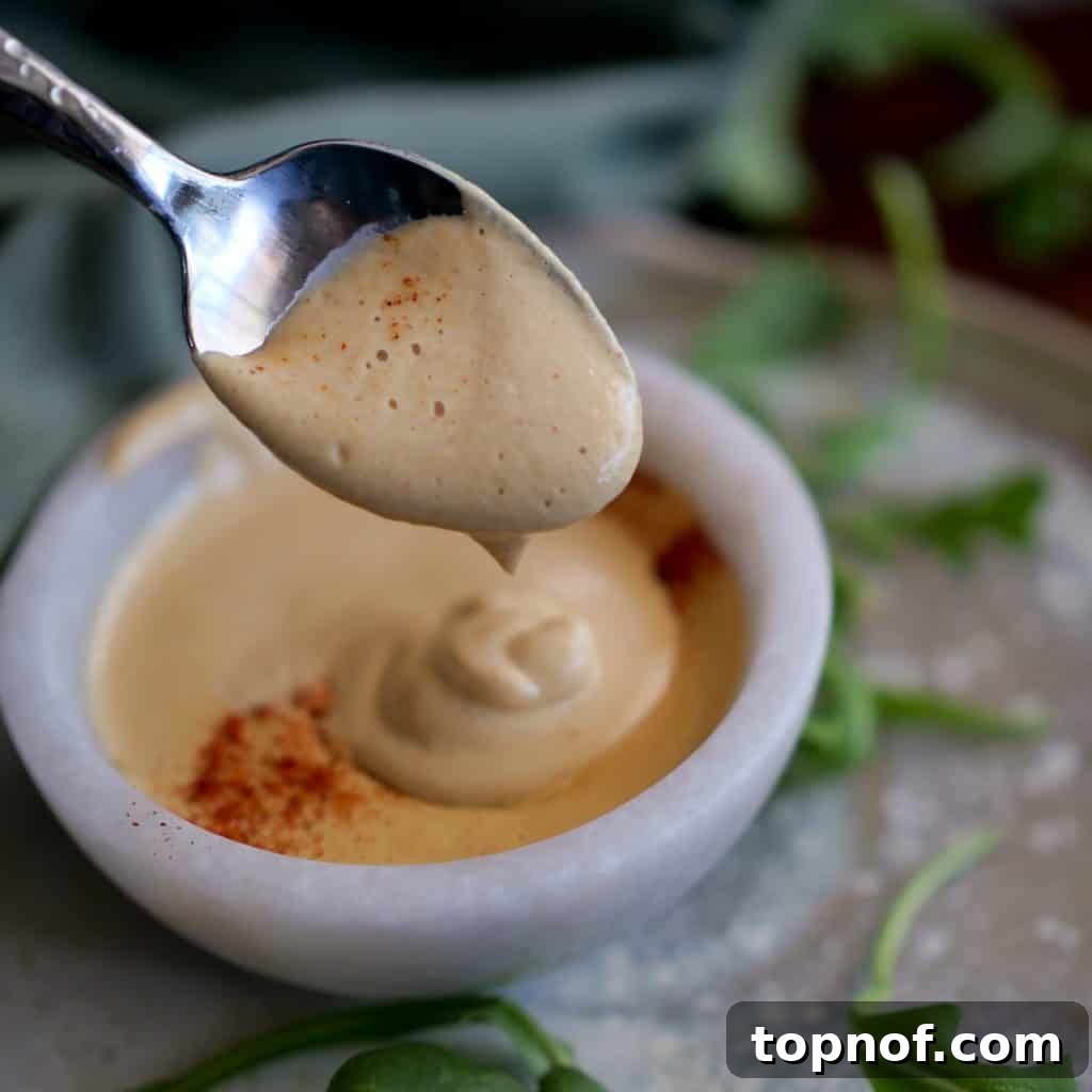 Creamy Dairy-Free Dream Sauce 2 Easy Vegan White Cheddar Sauce poured over crispy tortilla chips, creating a delicious vegan nacho dish.
