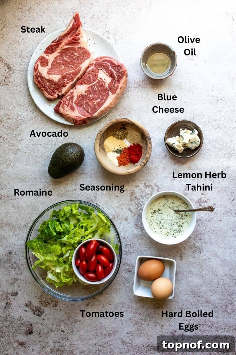 Charred Cajun Steak 3 Small bowls displaying the individual ingredients required for making blackened steak, neatly arranged on a kitchen counter.