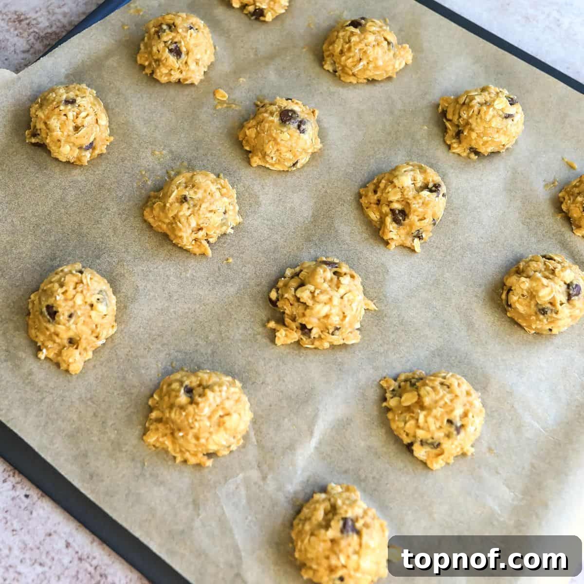 Espresso Bliss Bites 5 Cookies on parchment paper.