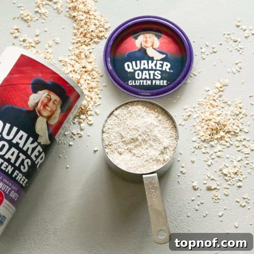 Wholesome Oat Brownies 5 Quaker Gluten Free Oats, essential for making homemade oat flour.