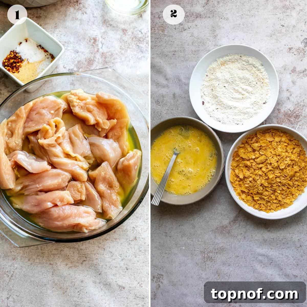 Steps to make this recipe with lots of mixing bowls.