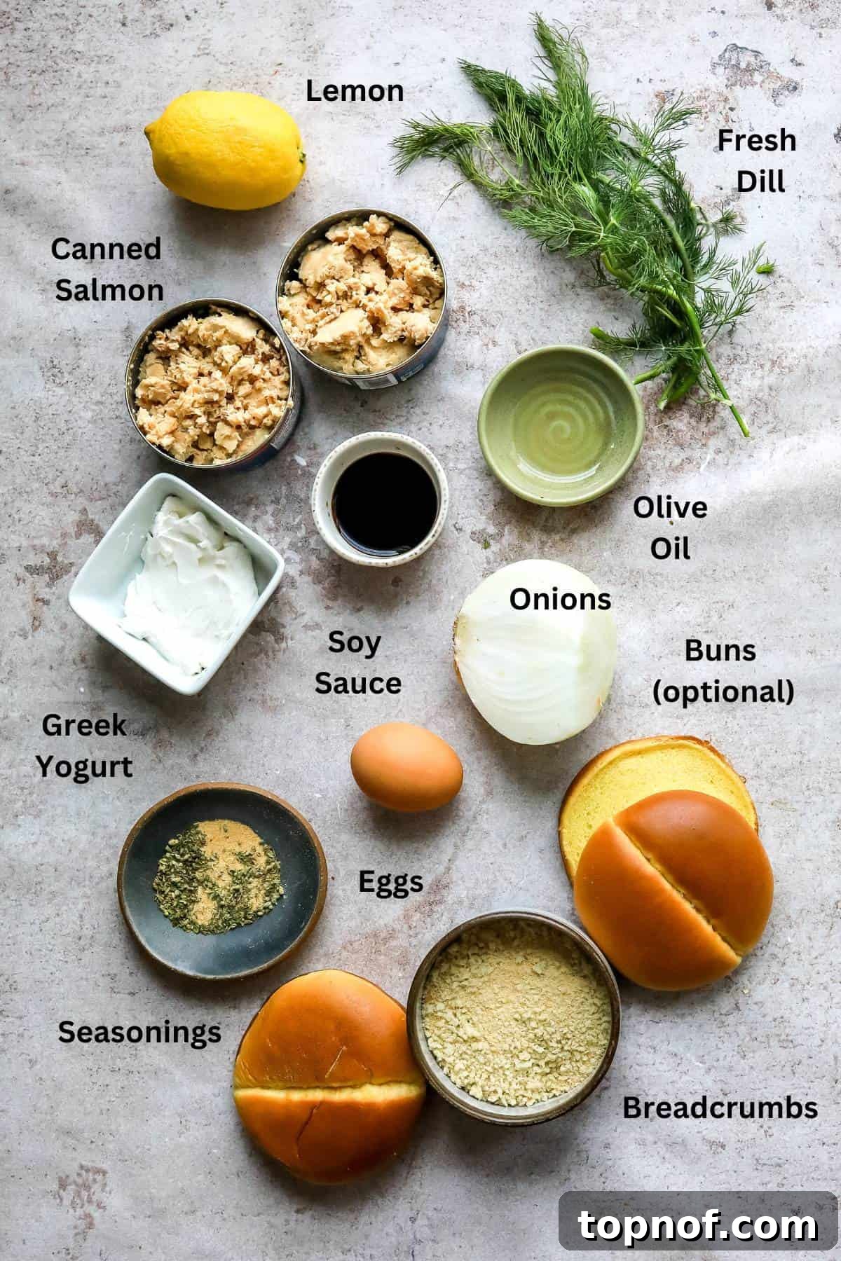 Ingredients to make this recipe on a counter in small bowls. 