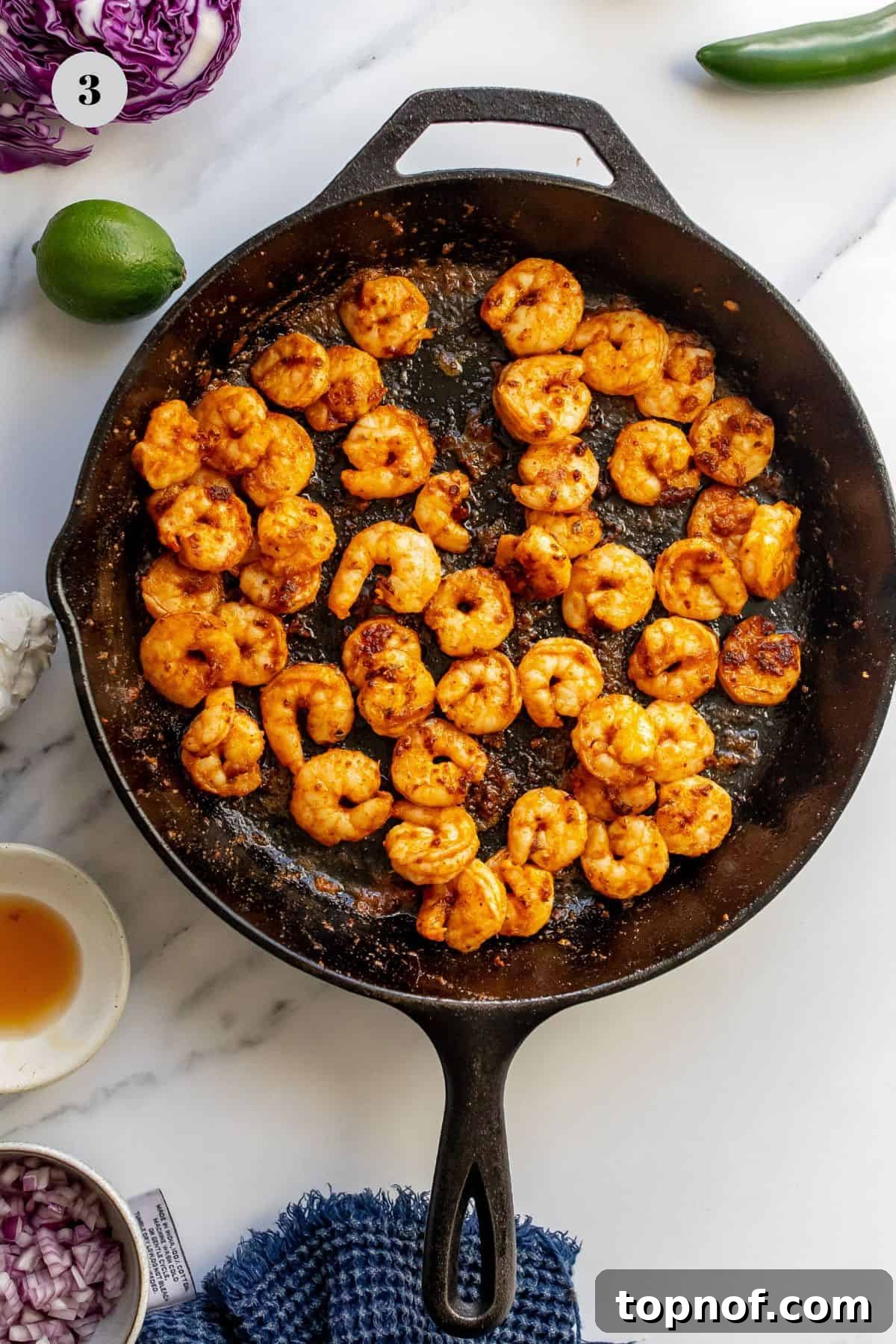 Bold Blackened Shrimp Bowl 5 Seasoned raw shrimp ready for cooking.