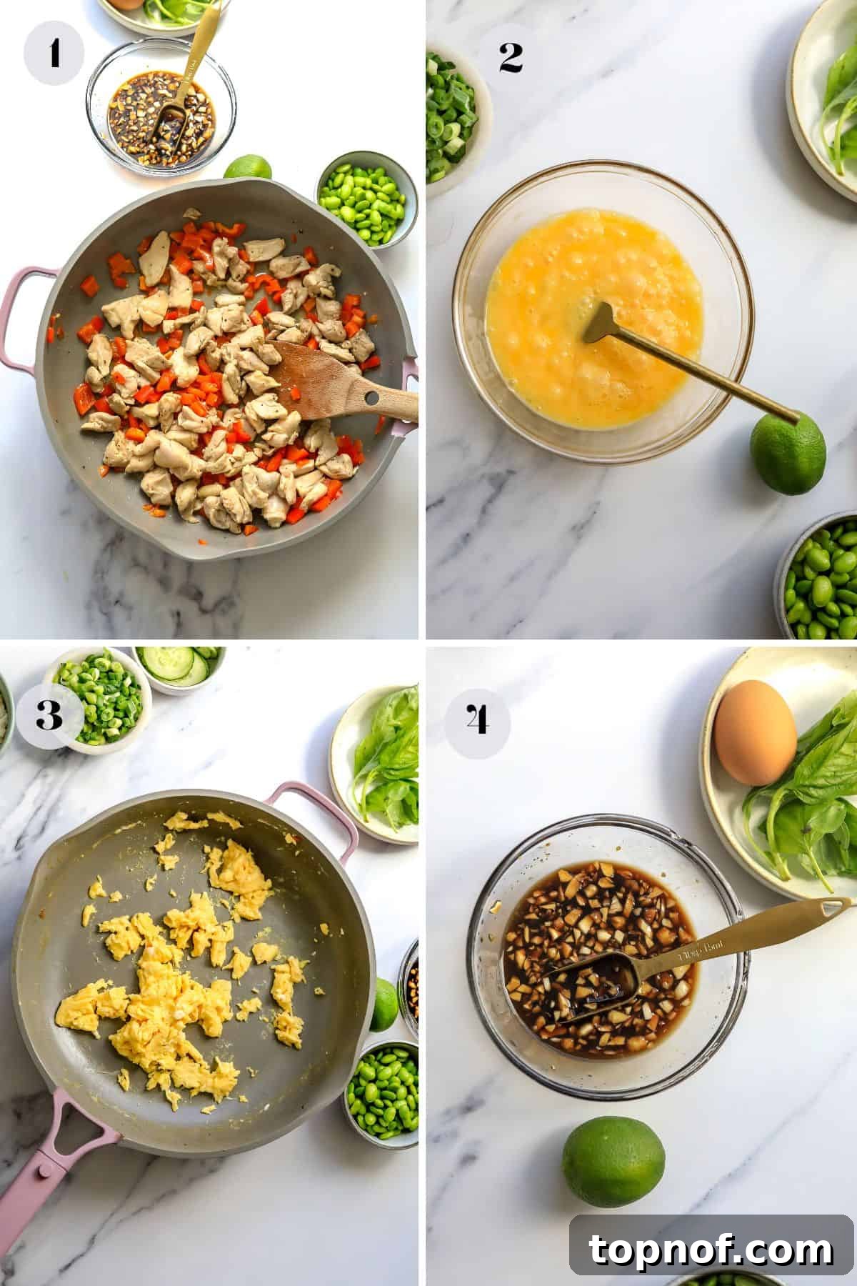 Steps to make this recipe in a skillet and in a glass bowl. 