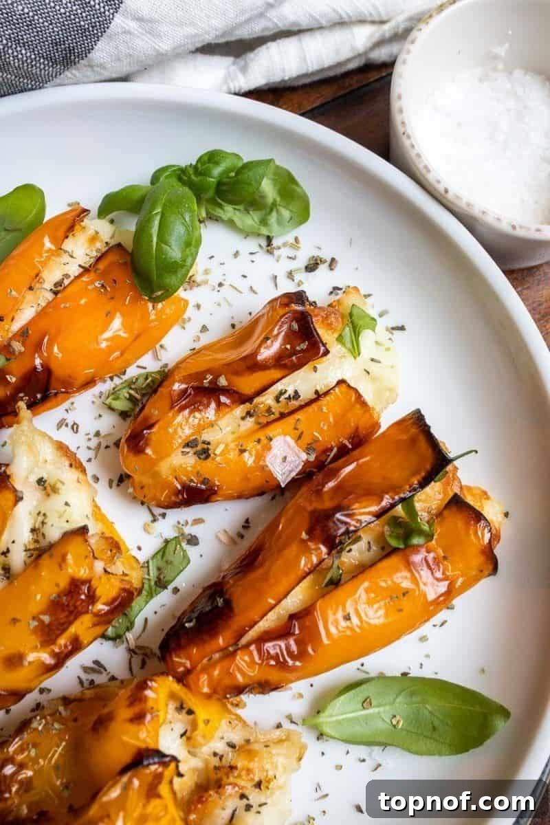 Vegetarian stuffed peppers on a plate.