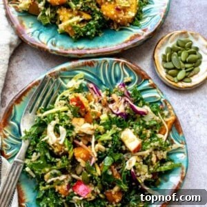 Fall Harvest Salad, beautifully plated with rich autumn colors.
