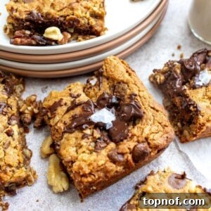 Ultimate Chocolate Walnut Cookie Bars 7 Irresistible Vegan Cookie Bars ready to be enjoyed.
