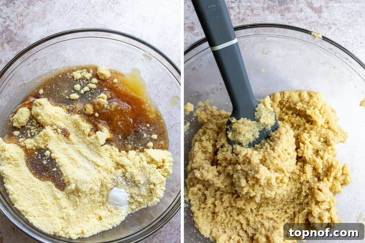 Tender Vegan Sugar Delights 4 Vegan Gluten Free Sugar Cookies Steps. Mixture in clear bowls.