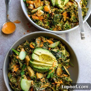 Kale Salad With Roasted Red Pepper Dressing