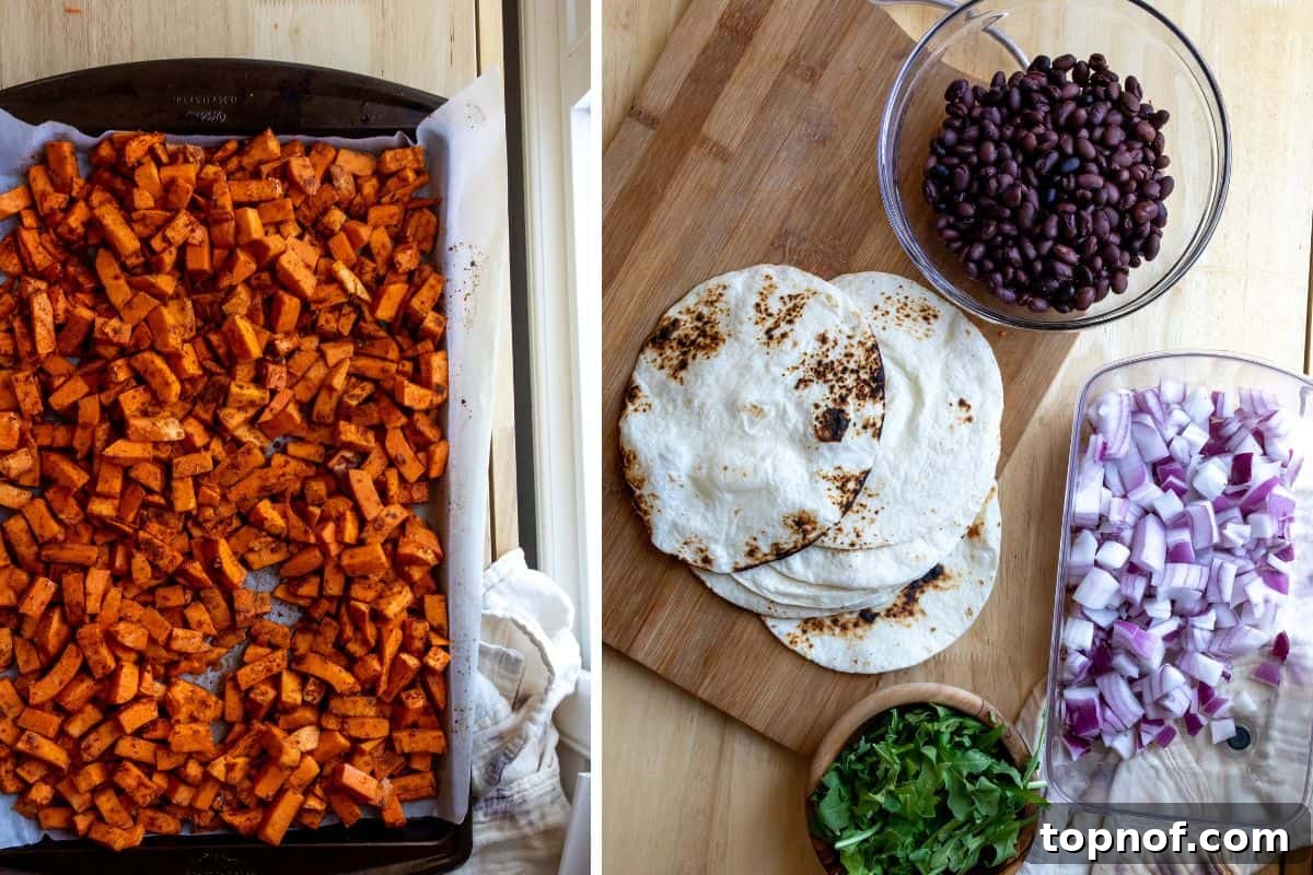 Plant-Powered Smoky Sweet Potato and Black Bean Tacos 4 Steps to make Sweet Potato Black Bean Tacos