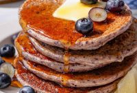 Zesty Lemon Blueberry Protein Pancakes