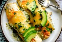 Poblano Chicken Enchiladas Recipe with Creamy Cheese Sauce