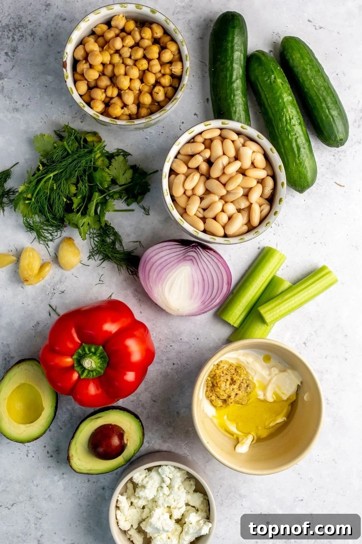 Ingredients on a counter laid out to make this recipe. 