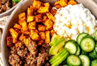 Spicy Honey Glazed Ground Beef Bowls